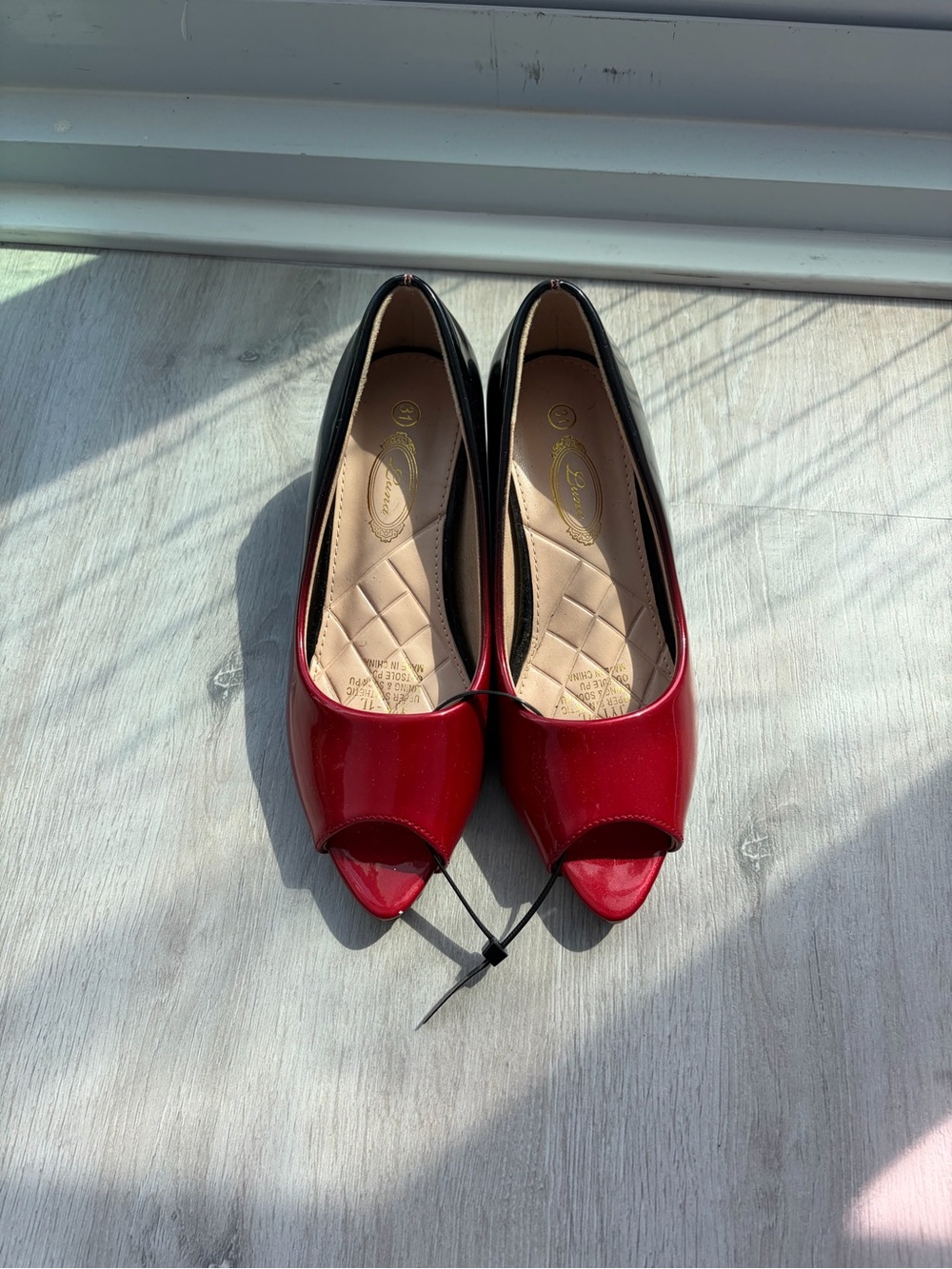 Women’s Red Peep-Toe Patent Heels